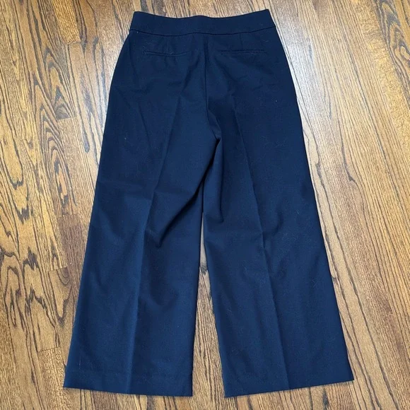 B25 J. Crew Women 12 Midnight Blue Wide-Leg Trousers Office Business Prep - Picture 6 of 6